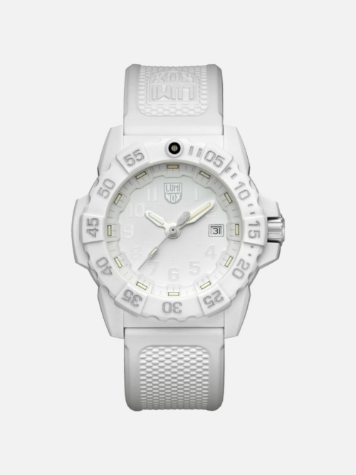 LUM 3507.WO TIME DATE, WHITE DIAL W/ WHITE PRINT