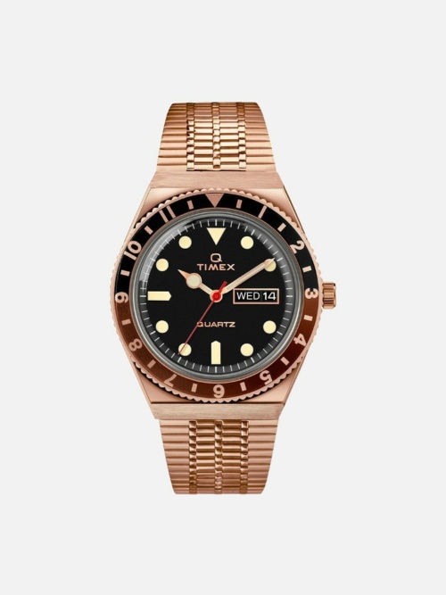 Timex Q Reissue Rose Gold Tone 38mm Stainless Steel Bracelet Watch