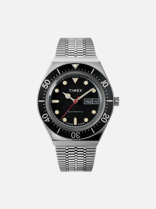 Timex M79 Automatic Black Dial and Bezel 40mm Stainless Steel Bracelet Watch