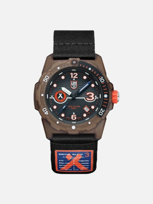 XB.3721.ECO Bear Grylls Diver Black Dial Brown Case on Black Textile Strap